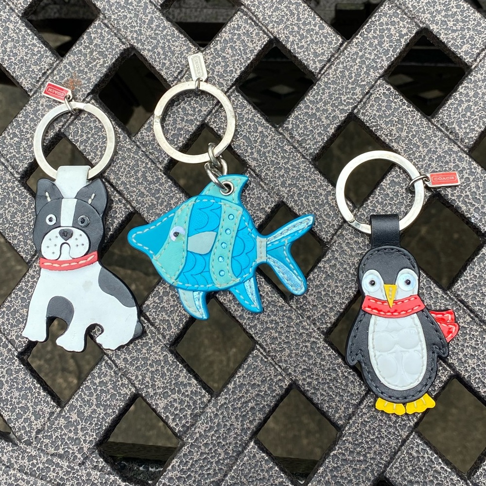 3 Authentic Coach keychain fobs NWOT